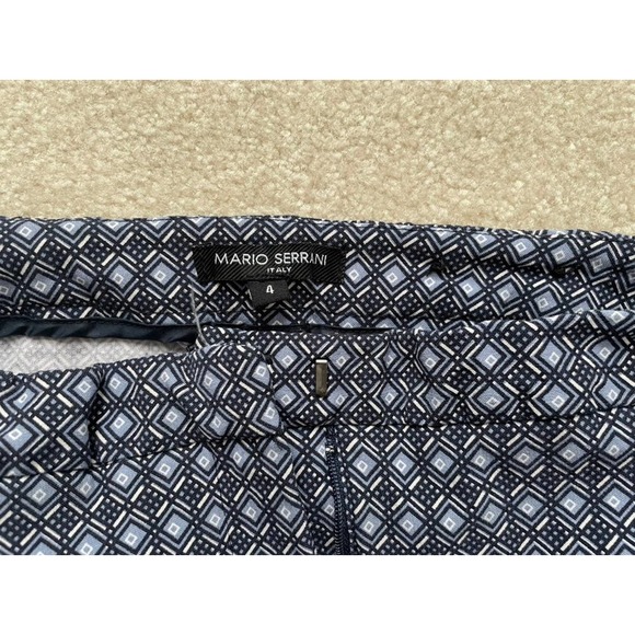 WOMEN Shorts Mario Serrani Blue Pattern Sz 4 - Picture 3 of 3